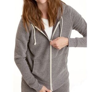 Zine Gray Triblend Zip Up Hoodie Sweatshirt Cotton Blend Pockets Long Sleeve S